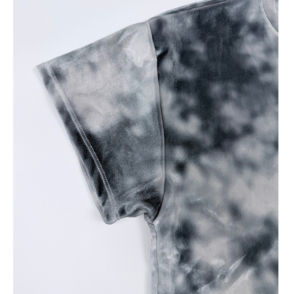 Nike Crop Top Girls 6x Grey Tie Dye Excellent Velour Short Sleeve Shirt - Picture 3 of 12
